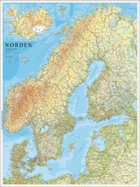 Norden Väggkarta Norstedts 1:2milj i tub : 1:2milj - Geografiske