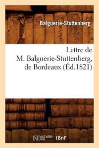 Lettre de M. Balguerie-Stuttenberg, de Bordeaux, (Ed.1821)