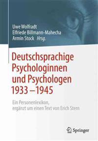 Deutschsprachige Psychologinnen Und Psychologen 1933?1945