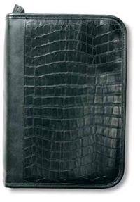 Black Alligator Leather-Look Large Organizer Book & Bible Cover