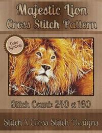 Majestic Lion Cross Stitch Pattern: Color Symbols