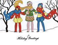Golden Memories Christmas Correspondence Card Packs: Little Girls in the Snow