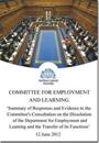 Summary of responses and evidence to the Committee's Consultation on the dissolution of the Department for Employment and Learning and the transfer of its functions