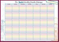 The Dodo Monthly Muddle Manager Pad - A3 Desk Sized Monthly-Calendar-Jotter-Doodle-Tear-off-Notepad