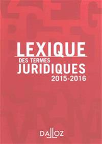 Lexique Des Termes Juridiques 2015-2016