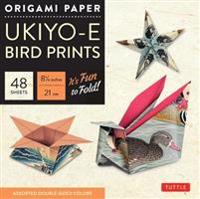 Origami Paper Ukiyo-E Bird Prints, 48 Sheets