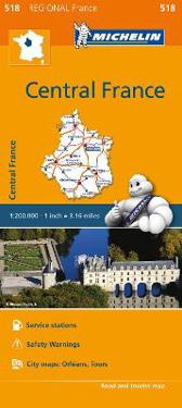 Michelin Regional Maps: France: Central France Map 518