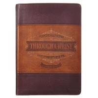 Journal Lux-Leather Through Christ Brown Philippians 4: 13