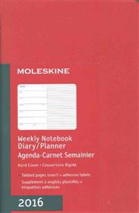 Moleskine 2016 Weekly Notebook, 12-month, Pocket, Scarlet Red