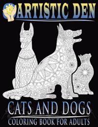 Cats and Dogs Coloring Book for Adults: Unique Floral Tangle Dog and Cat Designs