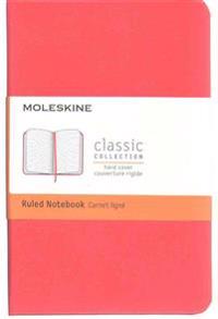 Moleskine Classic Notebook, Pocket, Ruled, Geranium Red, Hard Cover