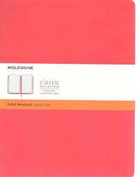 Moleskine Classic Notebook, Extra Large, Ruled, Geranium Red, Hard Cover