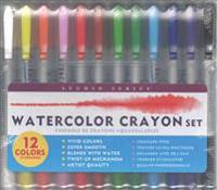 Studio Series Watercolor Crayon Set (12 Water Soluble Gel Crayons)