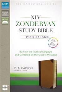 NIV, Zondervan Study Bible, Personal Size, Imitation Leather, Brown/Black, Indexed: Built on the Truth of Scripture and Centered on the Gospel Message