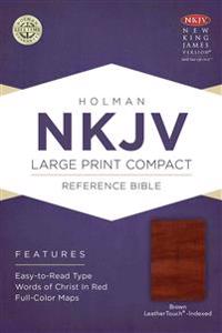 NKJV Large Print Compact Reference Bible, Brown Cross Leathertouch, Indexed