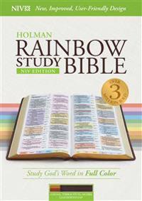 NIV Rainbow Study Bible, Cocoa/Terra Cotta/Ochre Leathertouch, Indexed