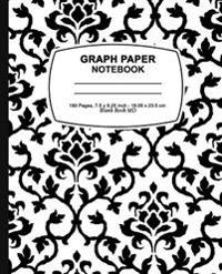 Graph Paper Composition Book: Black Damask Design, Graph Paper Notebook and Conversion Chart, 7.5 X 9.25, 160 Pages for for School / Teacher / Offic