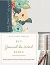 KJV, Journal the Word Bible, Cloth over Board, Green Floral, Red Letter Edition