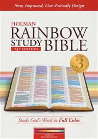 KJV Rainbow Study Bible, Maroon Leathertouch, Indexed