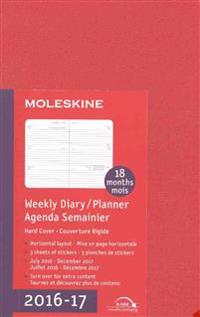 Moleskine 2016-2017 Weekly Diary / Planner, Horizontal, Pocket, Scarlet Red