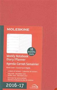 Moleskine 2016-2017 Weekly Notebook, 18m, Pocket, Coral Orange