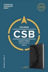 CSB Giant Print Reference Bible, Charcoal Leathertouch
