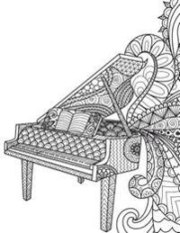 Blank Book Journal: Piano Music Zentangle Cover Diary Notebook: 8.5 X 11 Size 120 Gray Lined Pages!