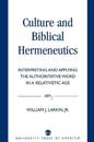 Culture and Biblical Hermeneutics