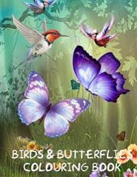Birds and Butterflies Colouring Book: A Lovely Colouring Book on Birds & Butterflies. This A4 50 Page Book Comprises of 25 Images of Butterflies and 2