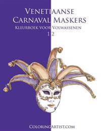 Venetiaanse Carnaval Maskers Kleurboek Voor Volwassenen 1 & 2