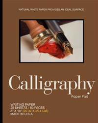 Calligraphy Paper Pad: Brown Cover, Blank Paper Notepad, 8 X 10,20.32 X 25.4 CM, 50 Pages, Soft Durable Matte Cover
