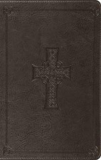 ESV Large Print Thinline Bible (Trutone, Charcoal, Celtic Cross Design)