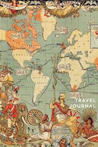 Travel Journal World Map Vintage Notebook Diary Lined Pages for Your Trips. Gift: Wanderlust Journals