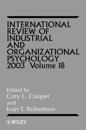 International Review of Industrial and Organizational Psychology 2003, Volume 18