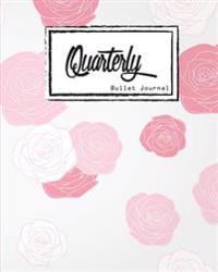 Bullet Journal: Dot Grid, Quarterly Guided, Pink Rose Rose Apple, Notebook, 8 X 10, 90 Page: Small Journal Notebook Diary for Adults a