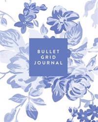 Bullet Grid Journal: Light Blue Floral, 150 Dot Grid Pages, 8x10, Professionally Designed