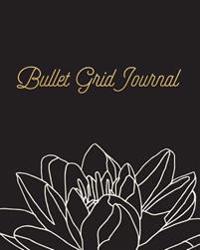 Bullet Grid Journal: Black Floral, 150 Dot Grid Pages, 8x10, Professionally Designed