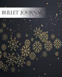 Bullet Journal Notebook, Dotted Grid, Graph Grid-Lined Paper, Large, 8x10, 150 Pages: Black Night Christmas Snowflakes and Star Light: Master Journali