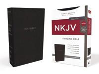 NKJV, Thinline Bible, Standard Print, Imitation Leather, Black, Red Letter Edition