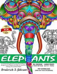 Elephants: An Adult Coloring Book Featuring Over 30 Elegant Designs: Creative Elephant Art Pages for Immersive Coloring, Fun, and