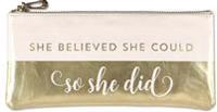 She Believed She Could So She Did Pencil Pouch (Accessories Case, Faux Leather)