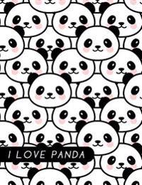 I Love Panda: Journal (a Composition Book Diary)(8.5 X 11 Jumbo Large Size)
