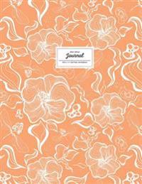 Dot Grid Journal - Dotted Notebook, 8.5 X 11: Floral Softcover, Peach Orange