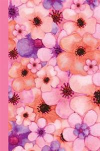 Journal: Watercolor Flower Petals (Pink) 6x9 - Graph Journal - Journal with Graph Paper Pages, Square Grid Pattern