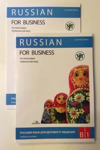 Russkij jazyk dlja delovogo obschenija B1/Pre-Intermediate. Russian for Business B1. Setti sisältää kirjan, tehtäväkirjan vastauksineen ja MP3-muotoisen CD:n