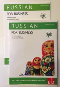Russkij jazyk dlja delovogo obschenija B2/Pre-Intermediate. Russian for Business B2. Setti sisältää kirjan, tehtäväkirjan vastauksineen ja MP3-muotoisen CD:n