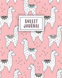Bullet Journal: Cute Alpaca with Pastel Pink 150 Dot Grid Pages (Size 8x10 Inches) with Bullet Journal Sample Ideas