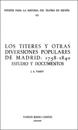 Los Títeres y otras diversiones populares de Madrid: 1758-1840