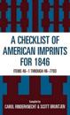 Checklist of American Imprints 1846