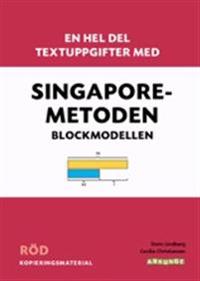 En hel del textuppgifter med Singaporemetoden Röd - blockmodellen